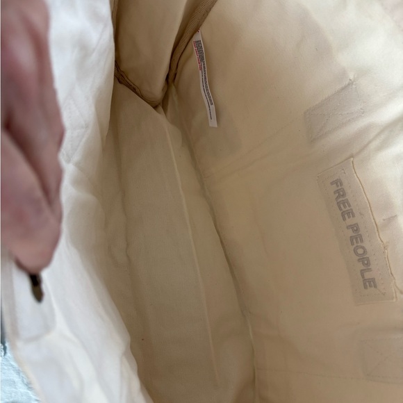 Free People SOLD OUT Kiss My Patch Cream Canvas Tote with Colorful Patches - Picture 8 of 12